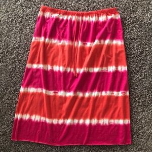 Orange, pink,& white stripe skirt
